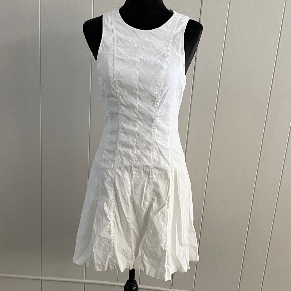 Theory White Textured Mini Dress